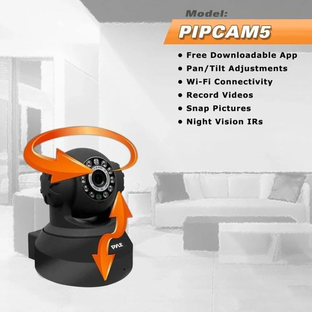 Pyle Wireless Home Security IP Camera WiFi Remote H.264 MJPEG Video Monitor